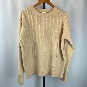 &Merci Fringe Camel Long Sleeve Sweater NWOT
